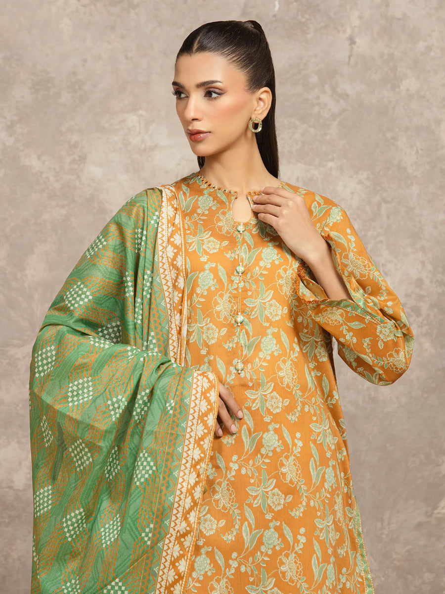 edenrobe Allure Unstitched Printed Khaddar 3Pc Suit EWU5A3-36050