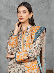 edenrobe Allure Unstitched Printed Khaddar 3Pc Suit EWU5A3-36091