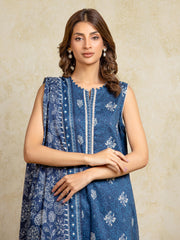 edenrobe Allure Unstitched Printed Khaddar 3Pc Suit EWU5A3-36092