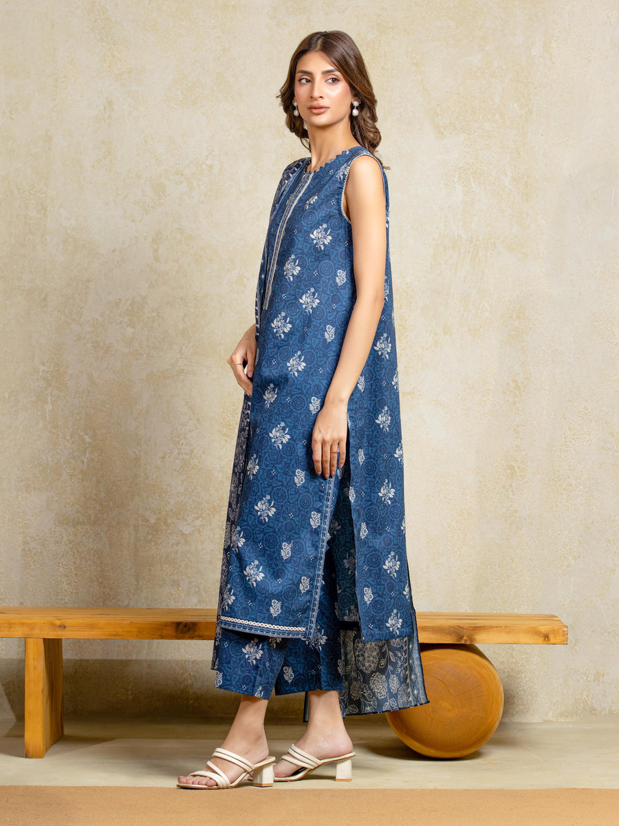 edenrobe Allure Unstitched Printed Khaddar 3Pc Suit EWU5A3-36092
