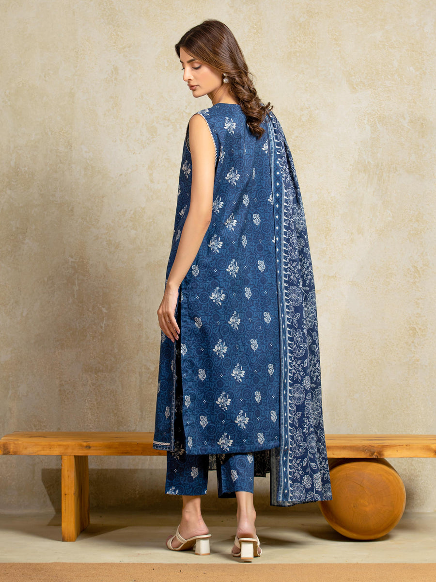 edenrobe Allure Unstitched Printed Khaddar 3Pc Suit EWU5A3-36092