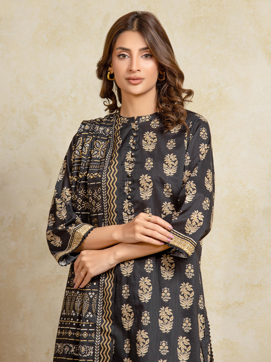 edenrobe Allure Unstitched Printed Khaddar 3Pc Suit EWU5A3-36094