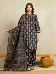 edenrobe Allure Unstitched Printed Khaddar 3Pc Suit EWU5A3-36094