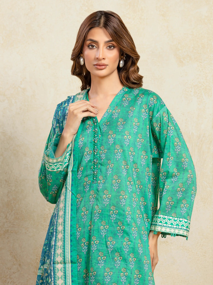 edenrobe Allure Unstitched Printed Khaddar 3Pc Suit EWU5A3-36097