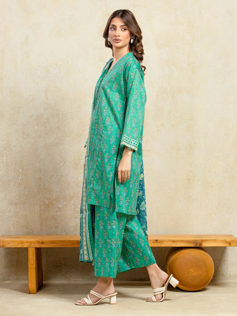edenrobe Allure Unstitched Printed Khaddar 3Pc Suit EWU5A3-36097