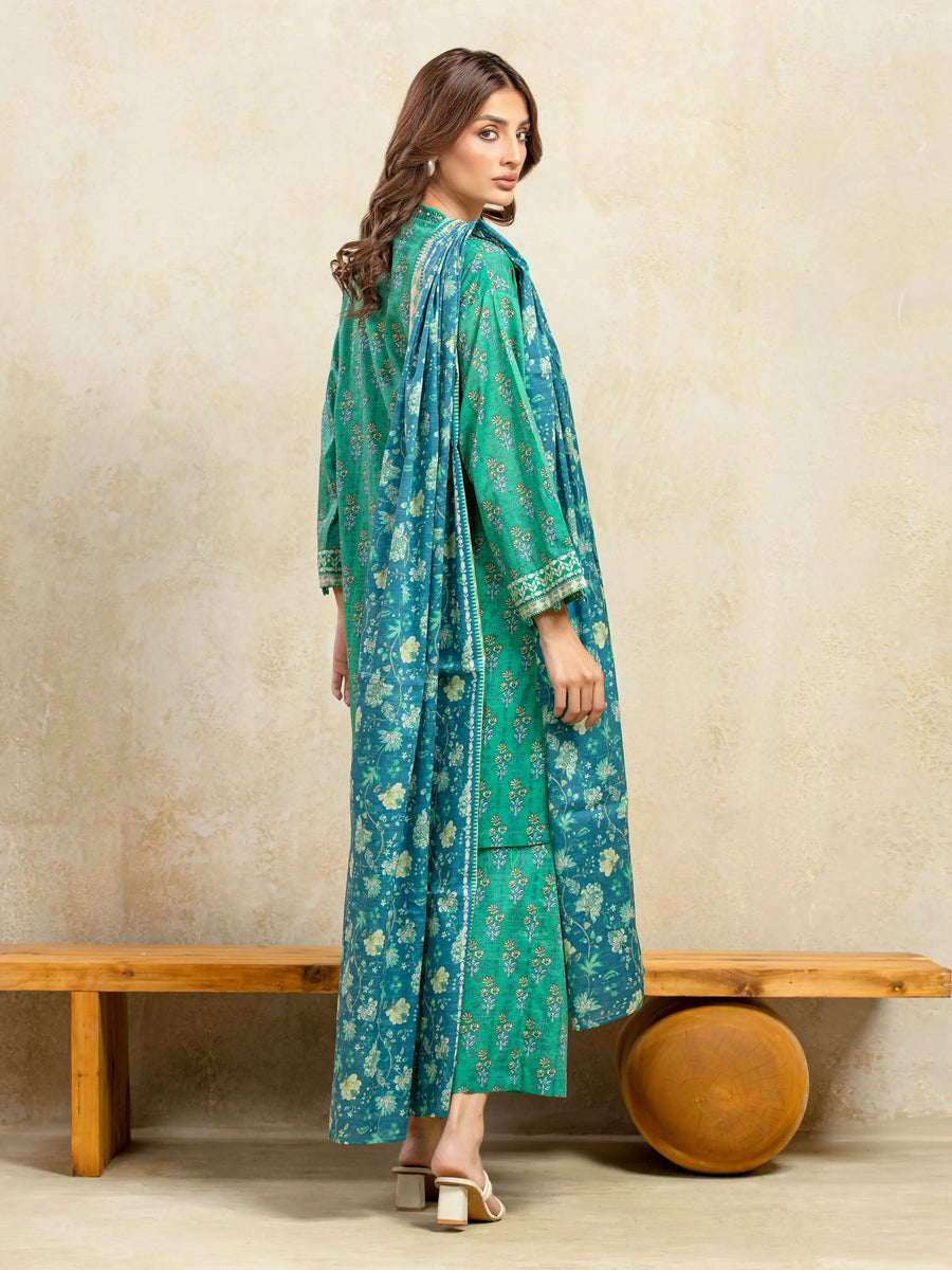 edenrobe Allure Unstitched Printed Khaddar 3Pc Suit EWU5A3-36097