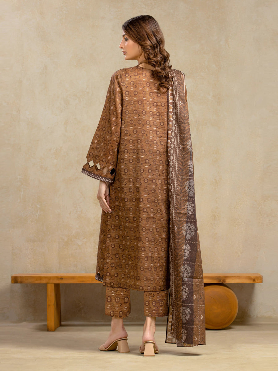 edenrobe Allure Unstitched Printed Khaddar 3Pc Suit EWU5A3-36099