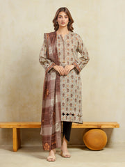edenrobe Allure Unstitched Printed Khaddar 3Pc Suit EWU5A3-36102
