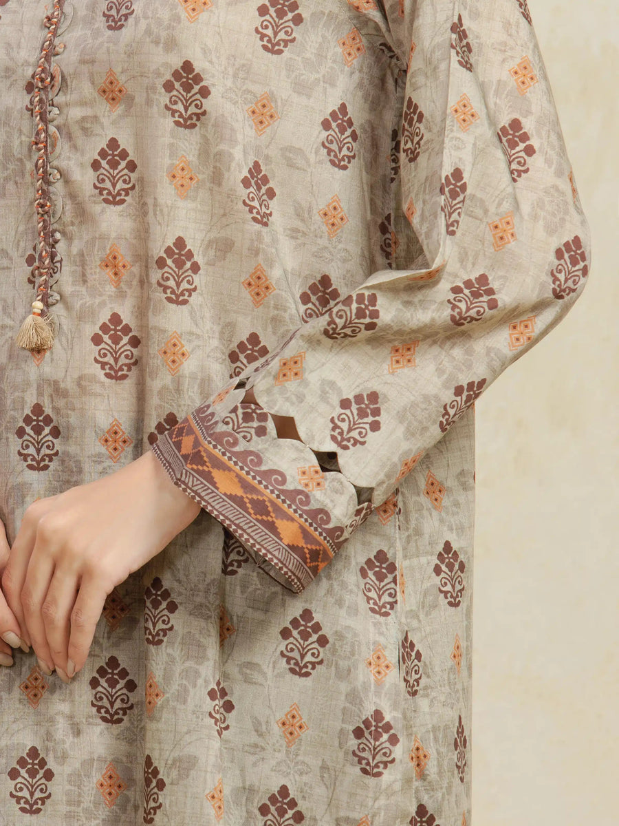edenrobe Allure Unstitched Printed Khaddar 3Pc Suit EWU5A3-36102