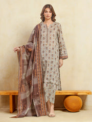edenrobe Allure Unstitched Printed Khaddar 3Pc Suit EWU5A3-36102