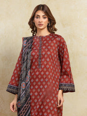 edenrobe Allure Unstitched Printed Khaddar 3Pc Suit EWU5A3-36106