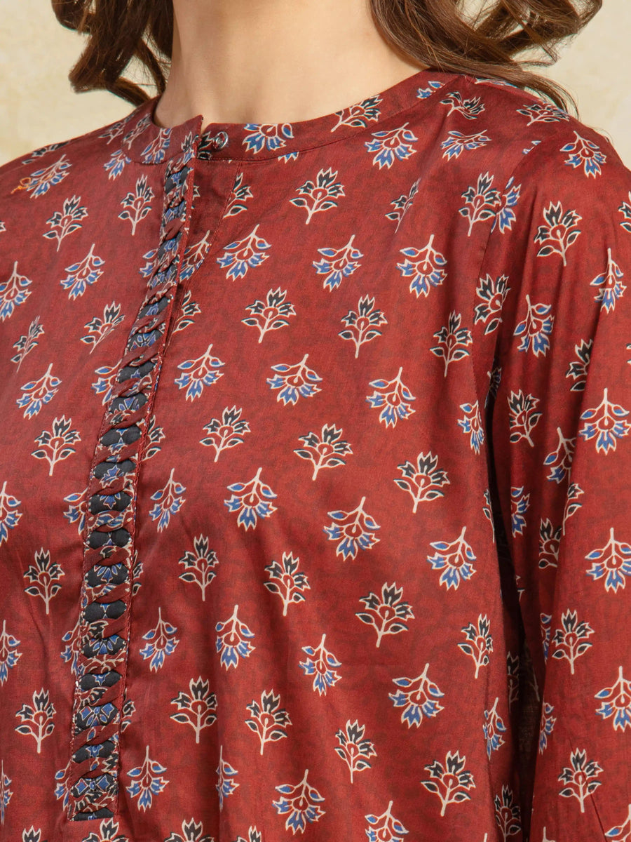 edenrobe Allure Unstitched Printed Khaddar 3Pc Suit EWU5A3-36106