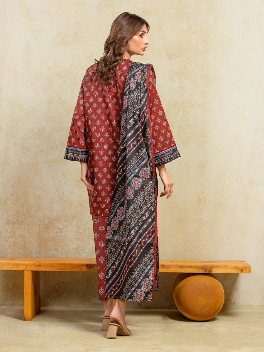 edenrobe Allure Unstitched Printed Khaddar 3Pc Suit EWU5A3-36106