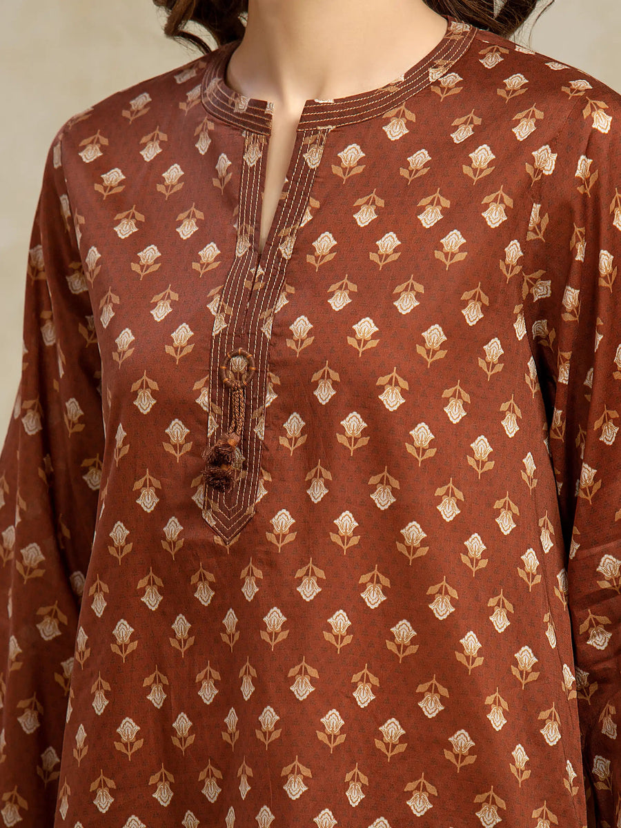 edenrobe Allure Unstitched Printed Khaddar 3Pc Suit EWU5A3-36108
