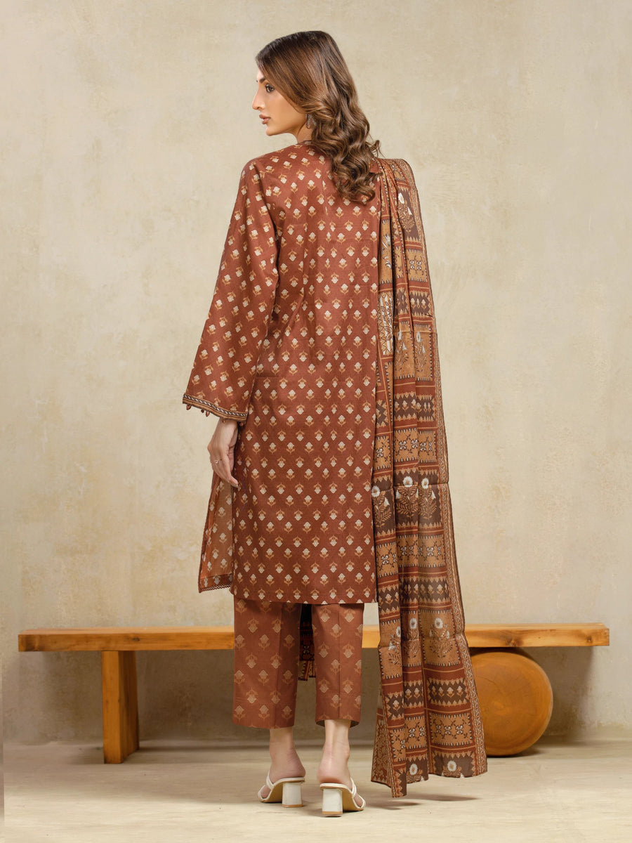 edenrobe Allure Unstitched Printed Khaddar 3Pc Suit EWU5A3-36108