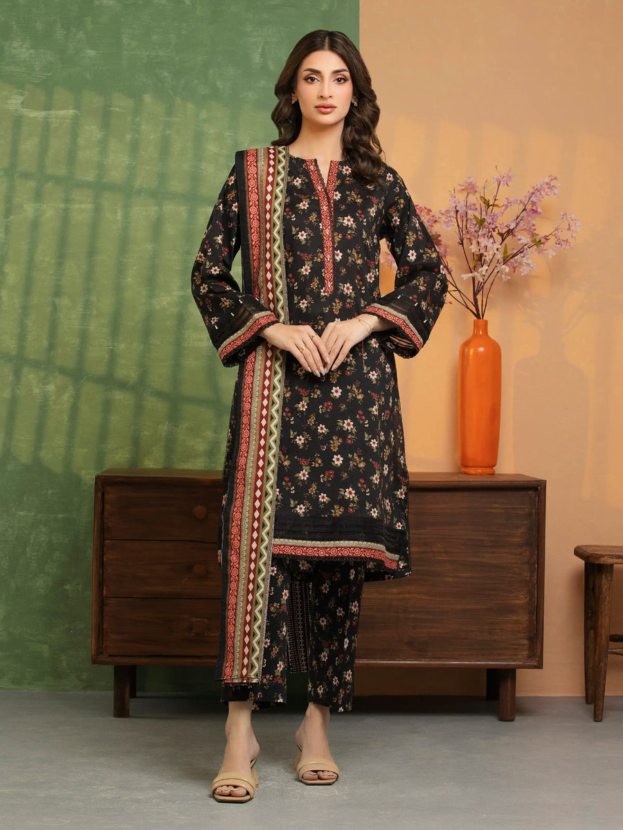 edenrobe Allure Unstitched Printed Khaddar 3Pc Suit EWU5A3-36111