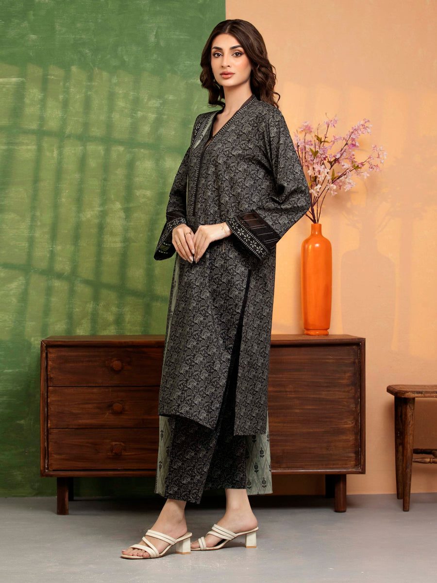 edenrobe Allure Unstitched Printed Khaddar 3Pc Suit EWU5A3-36112