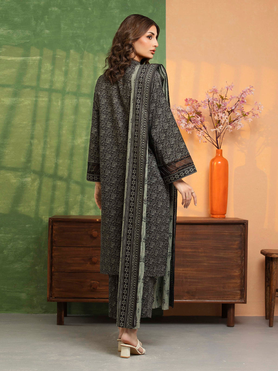 edenrobe Allure Unstitched Printed Khaddar 3Pc Suit EWU5A3-36112