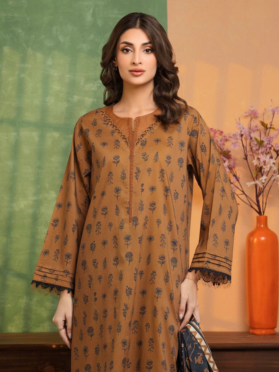edenrobe Allure Unstitched Printed Khaddar 3Pc Suit EWU5A3-36113