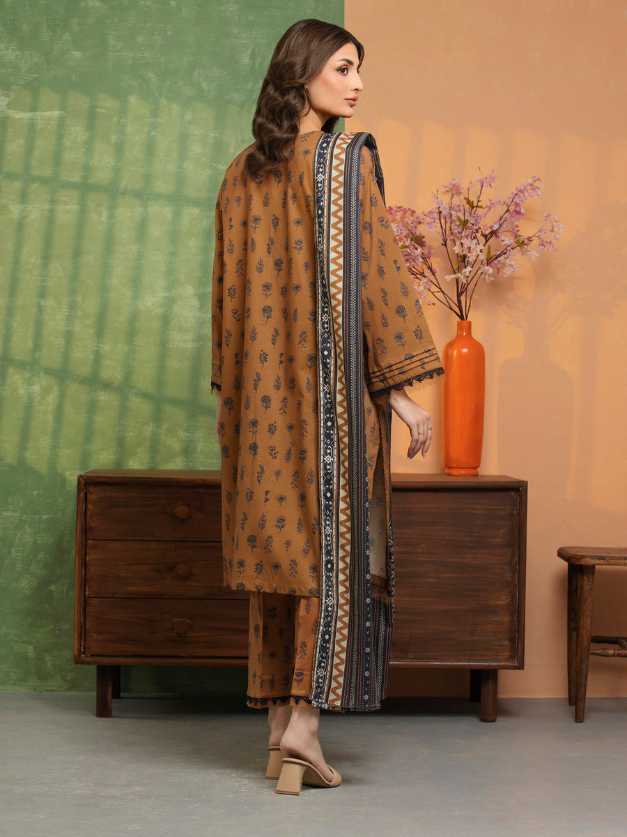 edenrobe Allure Unstitched Printed Khaddar 3Pc Suit EWU5A3-36113
