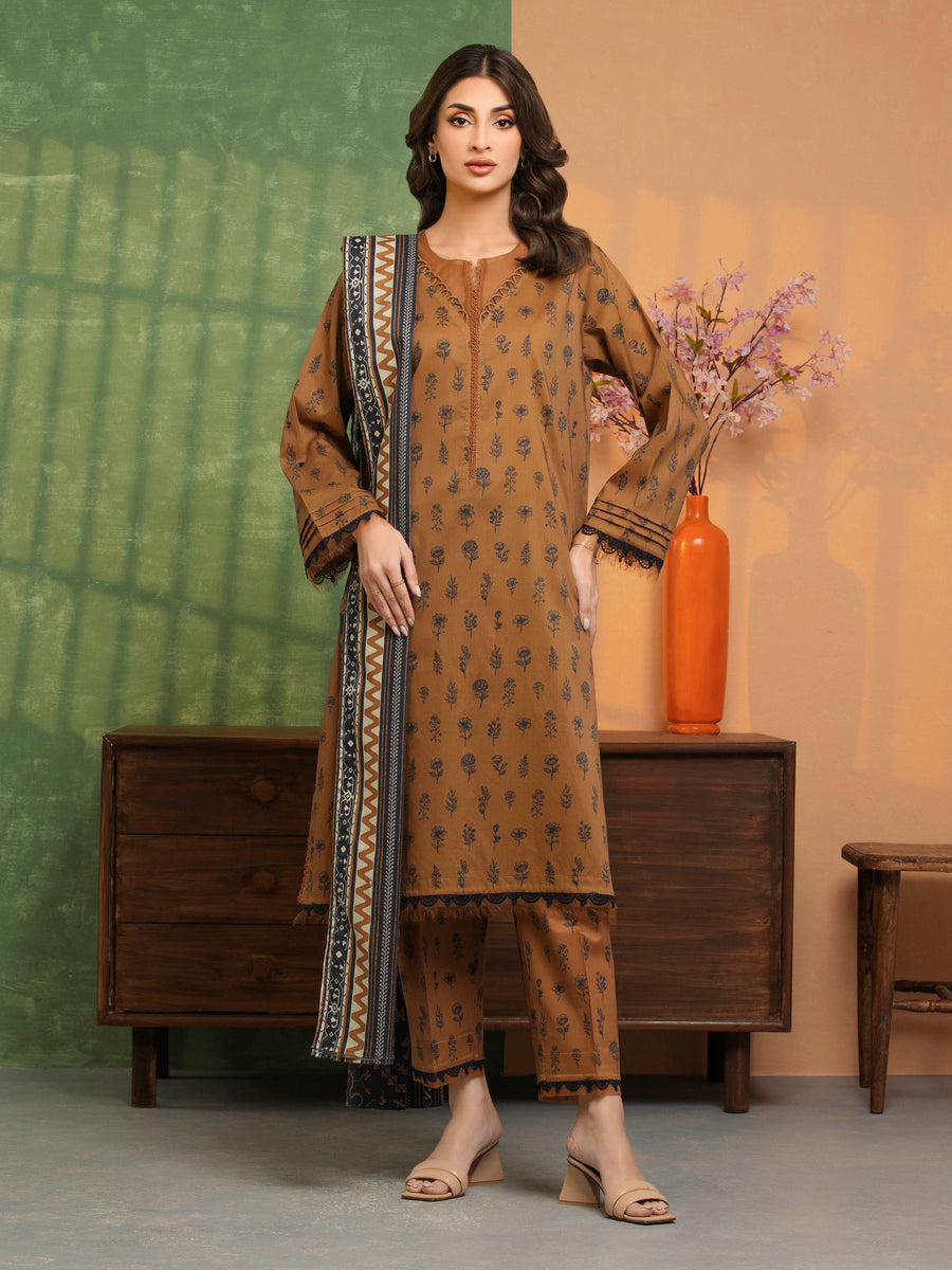 edenrobe Allure Unstitched Printed Khaddar 3Pc Suit EWU5A3-36113