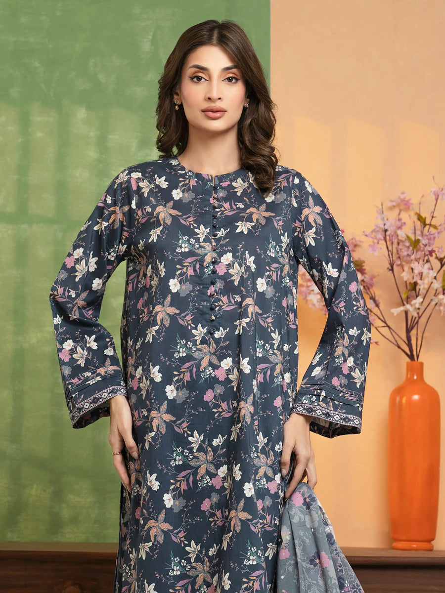 edenrobe Allure Unstitched Printed Khaddar 3Pc Suit EWU5A3-36114