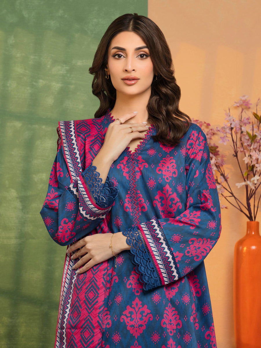 edenrobe Allure Unstitched Printed Khaddar 3Pc Suit EWU5A3-36115