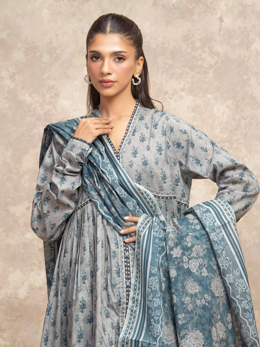 edenrobe Allure Unstitched Printed Khaddar 3Pc Suit EWU5A3-36119