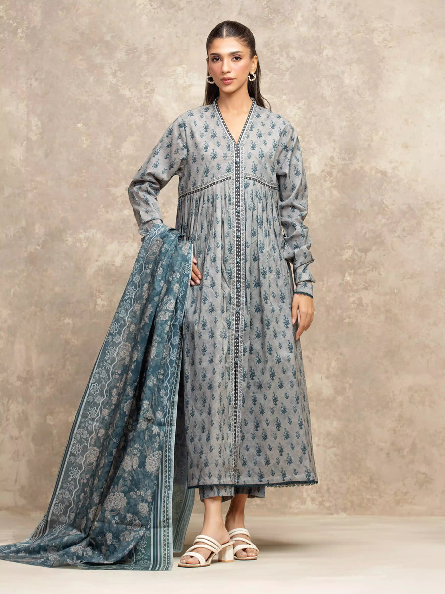 edenrobe Allure Unstitched Printed Khaddar 3Pc Suit EWU5A3-36119