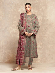 edenrobe Allure Unstitched Printed Khaddar 3Pc Suit EWU5A3-36122