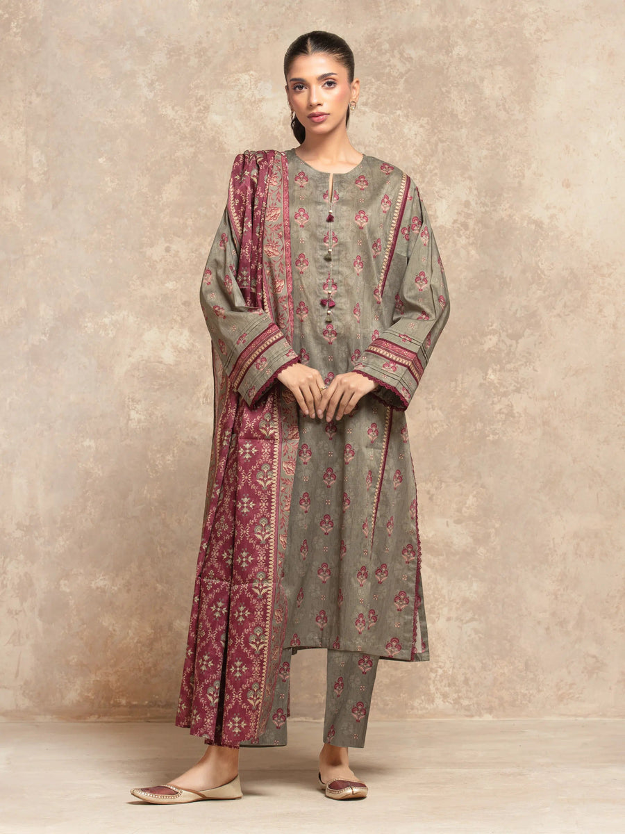 edenrobe Allure Unstitched Printed Khaddar 3Pc Suit EWU5A3-36122