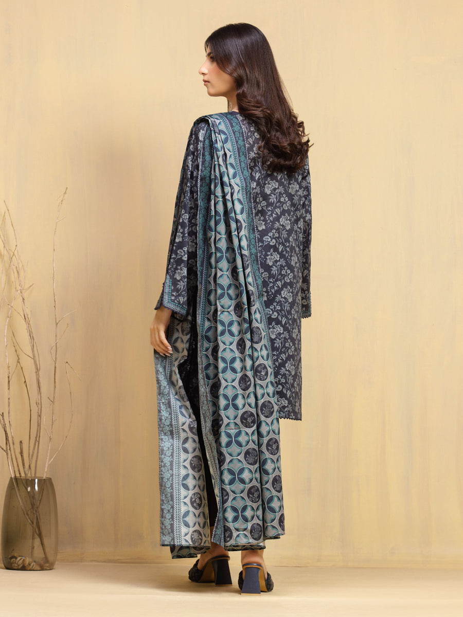 edenrobe Allure Unstitched Printed Khaddar 3Pc Suit EWU5A3-36124