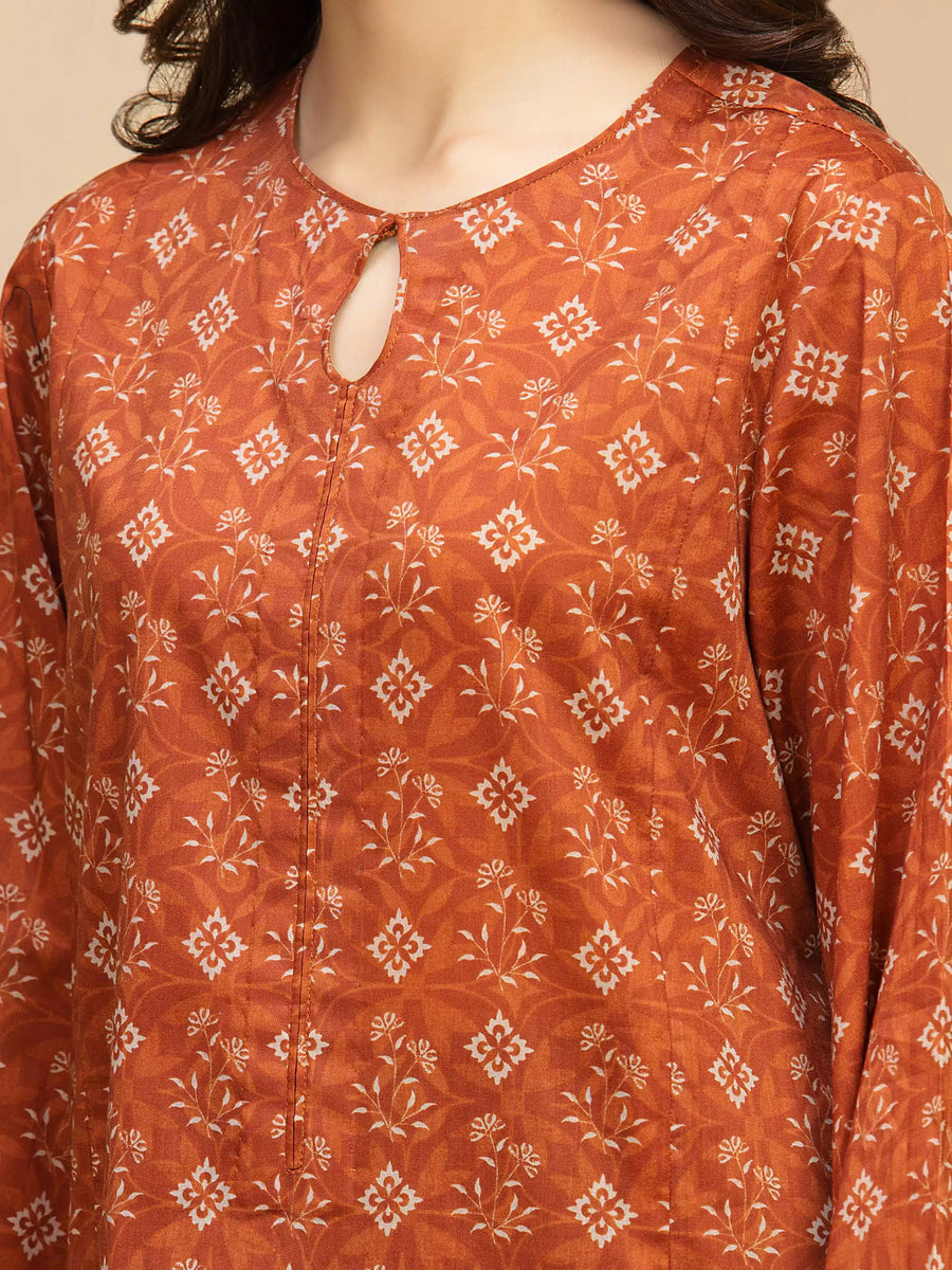 edenrobe Allure Unstitched Printed Khaddar 3Pc Suit EWU5A3-36128