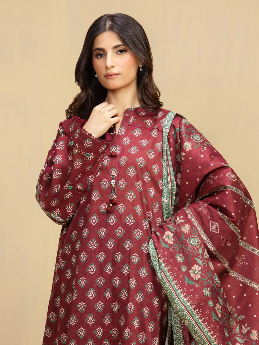 edenrobe Allure Unstitched Printed Khaddar 3Pc Suit EWU5A3-36129