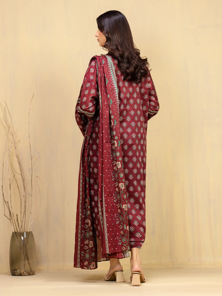 edenrobe Allure Unstitched Printed Khaddar 3Pc Suit EWU5A3-36129