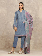 edenrobe Allure Unstitched Printed Khaddar 3Pc Suit EWU5A3-36132