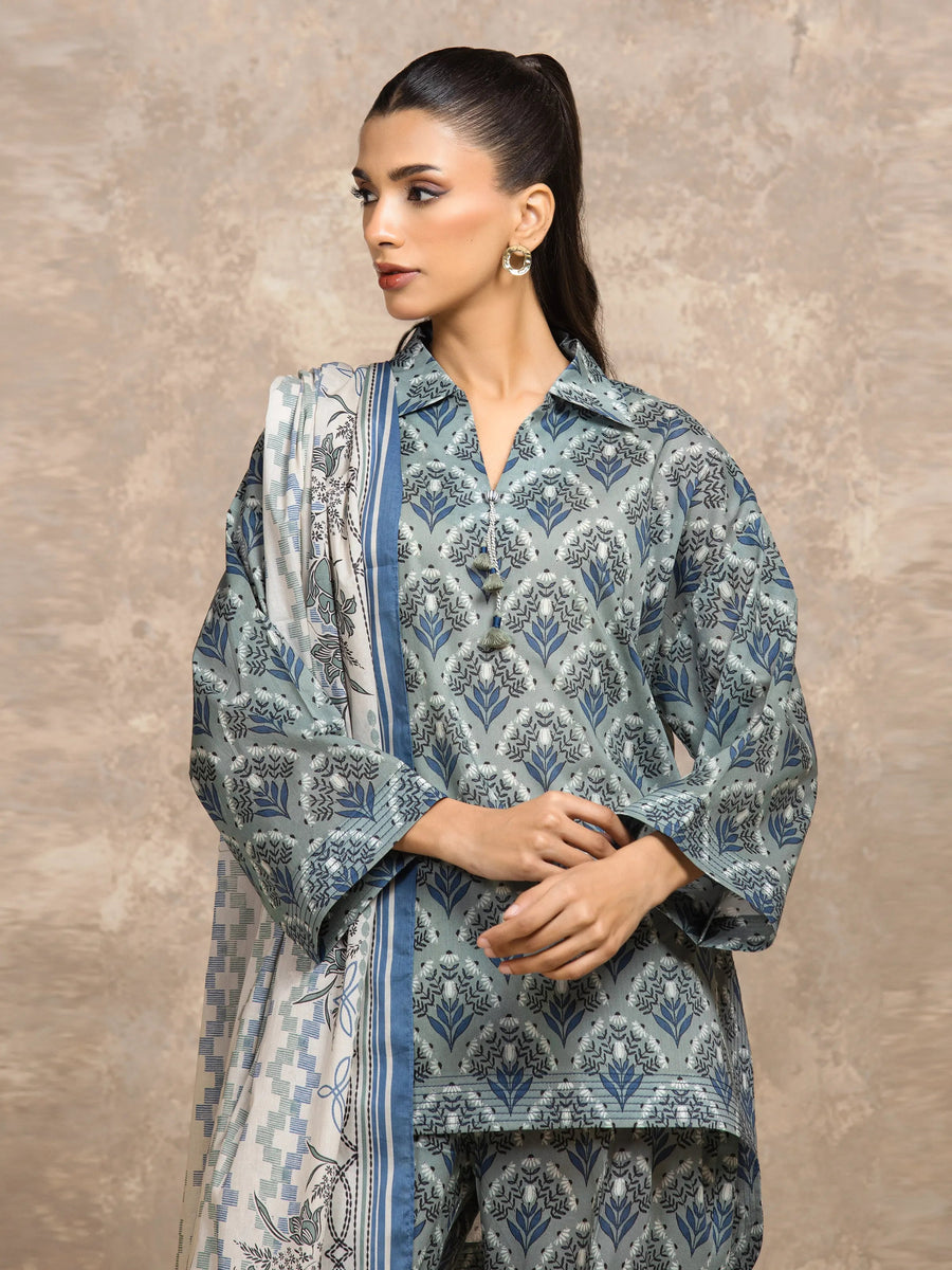 edenrobe Allure Unstitched Printed Khaddar 3Pc Suit EWU5A3-36133