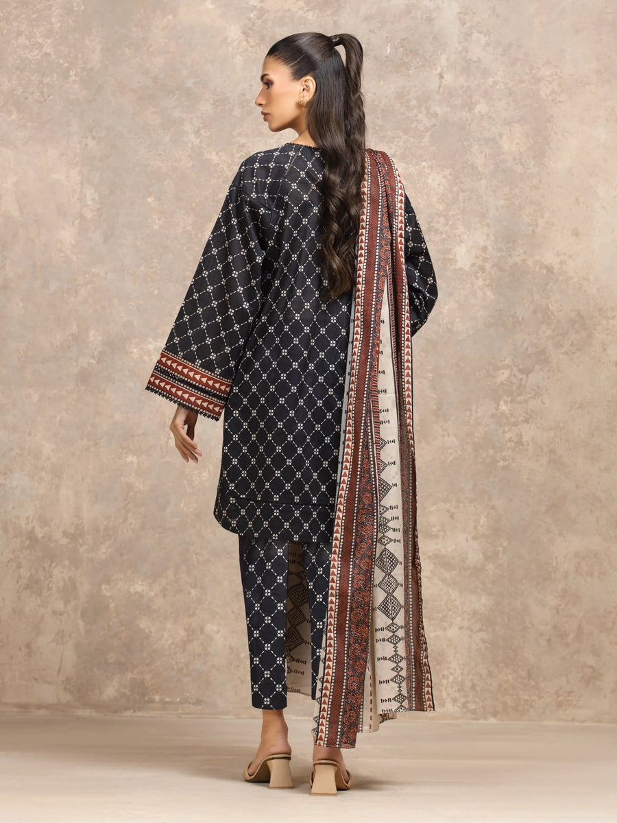 edenrobe Allure Unstitched Printed Khaddar 3Pc Suit EWU5A3-36134
