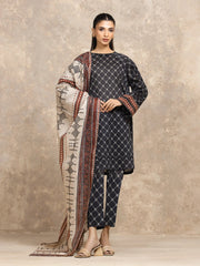 edenrobe Allure Unstitched Printed Khaddar 3Pc Suit EWU5A3-36134