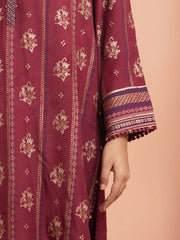 edenrobe Block Print Cambric Unstitched 3Pc Suit EWU5M1-001