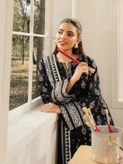 edenrobe Block Print Cambric Unstitched 3Pc Suit EWU5M1-006