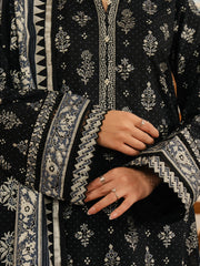 edenrobe Block Print Cambric Unstitched 3Pc Suit EWU5M1-006