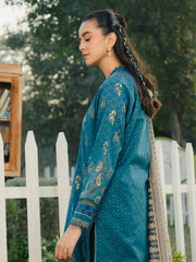 edenrobe Block Print Cambric Unstitched 3Pc Suit EWU5M1-018