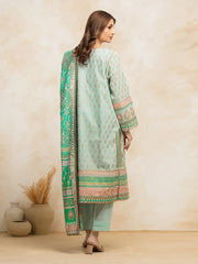 edenrobe Block Print Cambric Unstitched 3Pc Suit EWU5M1-025