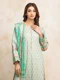 edenrobe Block Print Cambric Unstitched 3Pc Suit EWU5M1-025
