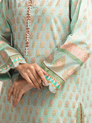 edenrobe Block Print Cambric Unstitched 3Pc Suit EWU5M1-025