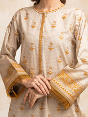 edenrobe Block Print Cambric Unstitched 3Pc Suit EWU5M1-026