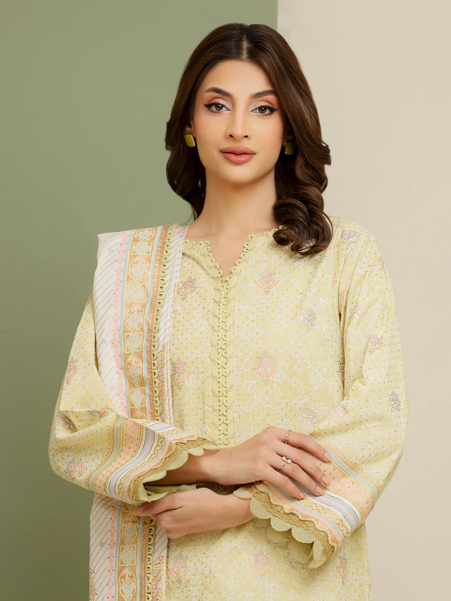 edenrobe Merak Block Art Printed Cambric Unstitched 3Pc Suit EWU5M1-030