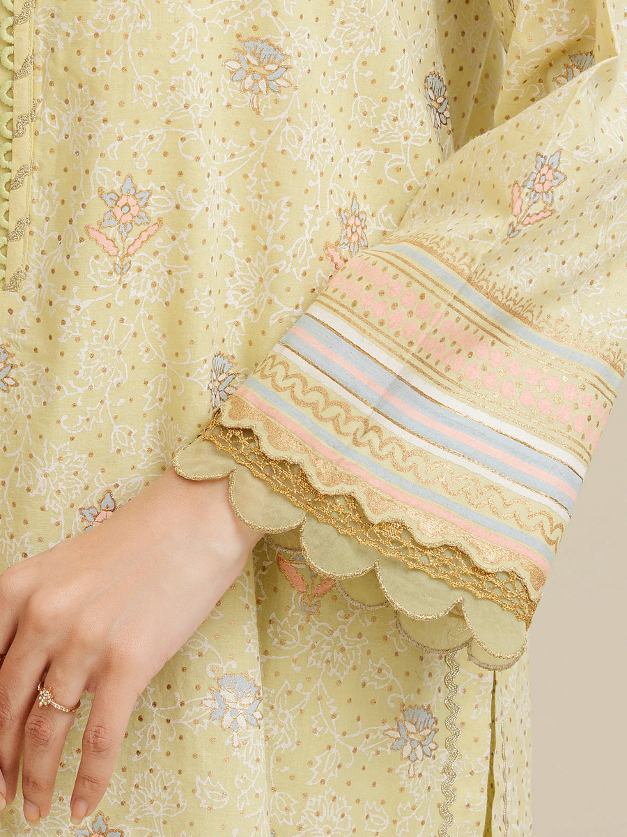 edenrobe Merak Block Art Printed Cambric Unstitched 3Pc Suit EWU5M1-030