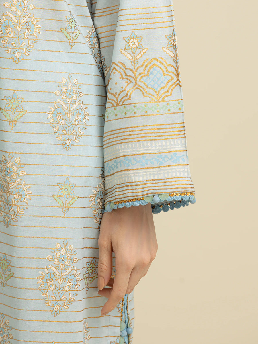 edenrobe Merak Block Art Printed Cambric Unstitched 3Pc Suit EWU5M1-031